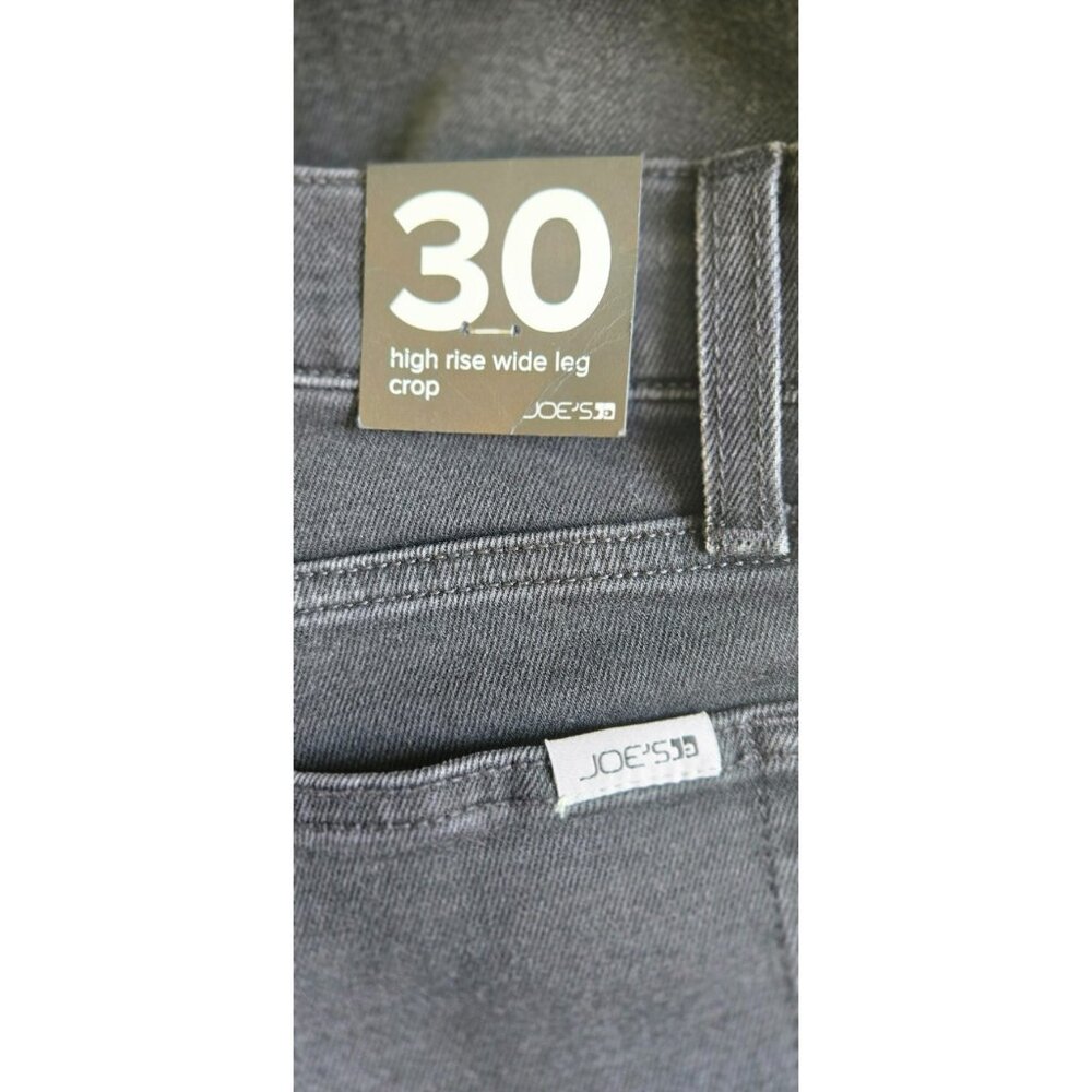 Joe's Jeans 30 Womens Jeans High Rise Wide Leg Raw Hem Bellflower FA23 Black NWT - Picture 3 of 6